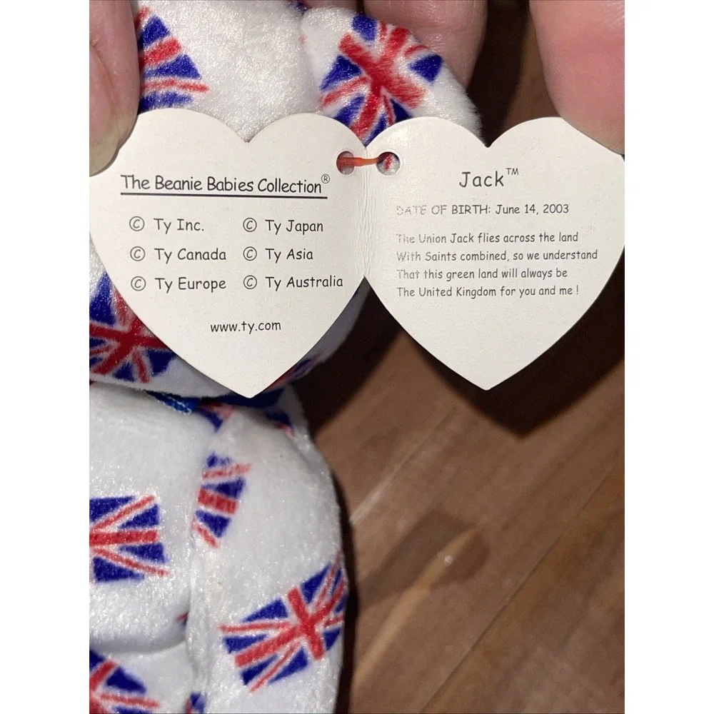 RARE Retired Ty Beanie Baby USA 2000 Bear American & Union JACK UK Errors Tag